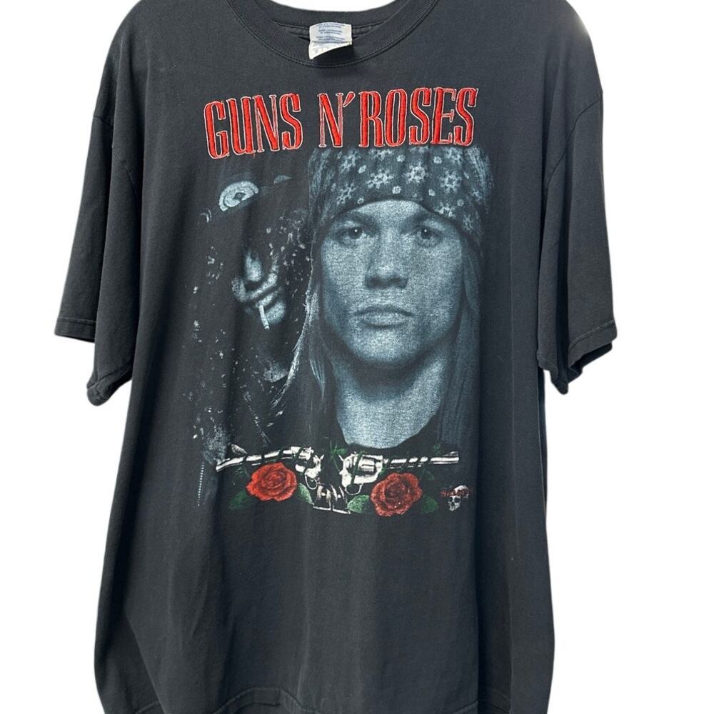Vintage Guns N Roses Axl Rose Embroidered Double Sided Band Tee Shirt XL